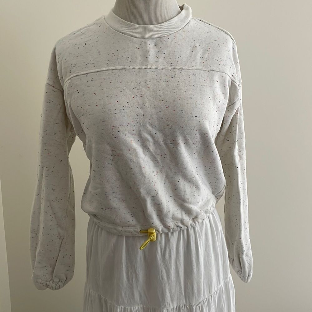 Speckle crop sweatshirt with drawstring waist by Vylette size XS